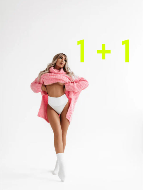 (2pcs) String type panties T0153 - WHITE + BLACK